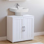 Voir la diapositive 2 : ID MARKET Meuble sous-lavabo salle de bain WALDO bois blanc