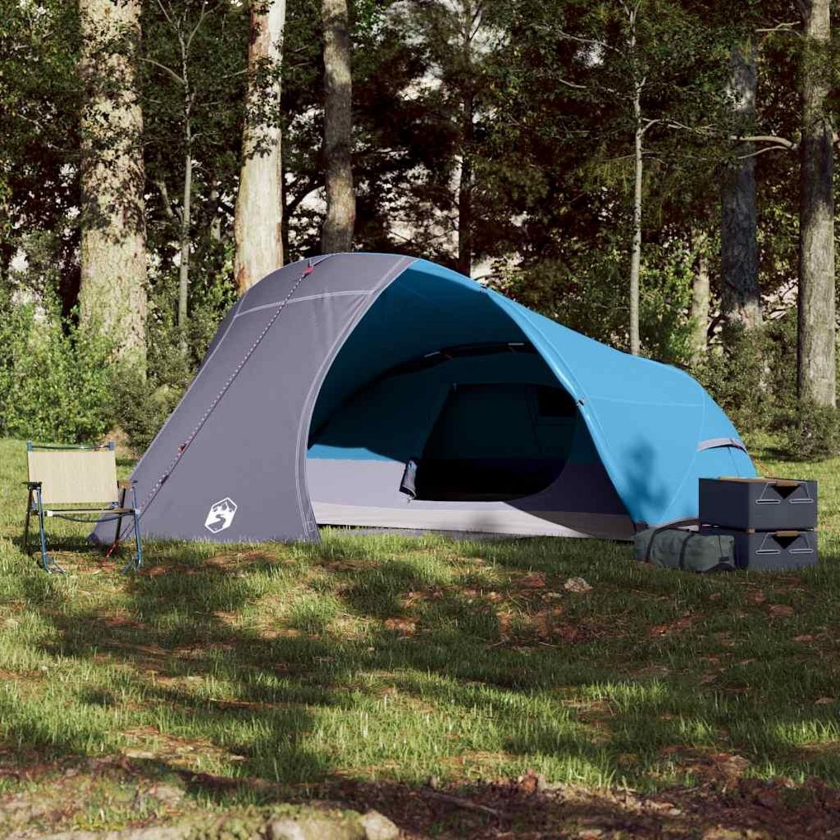 VIDAXL Tente de camping a dome 4 personnes bleu impermeable