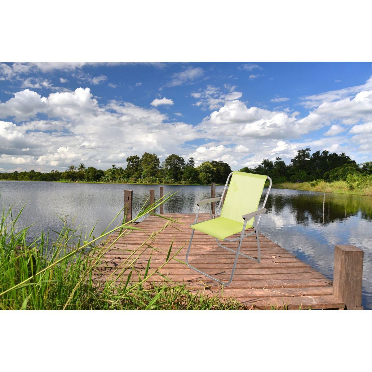 SUNNYDAYS Chaise de camping pliable - Vert anis