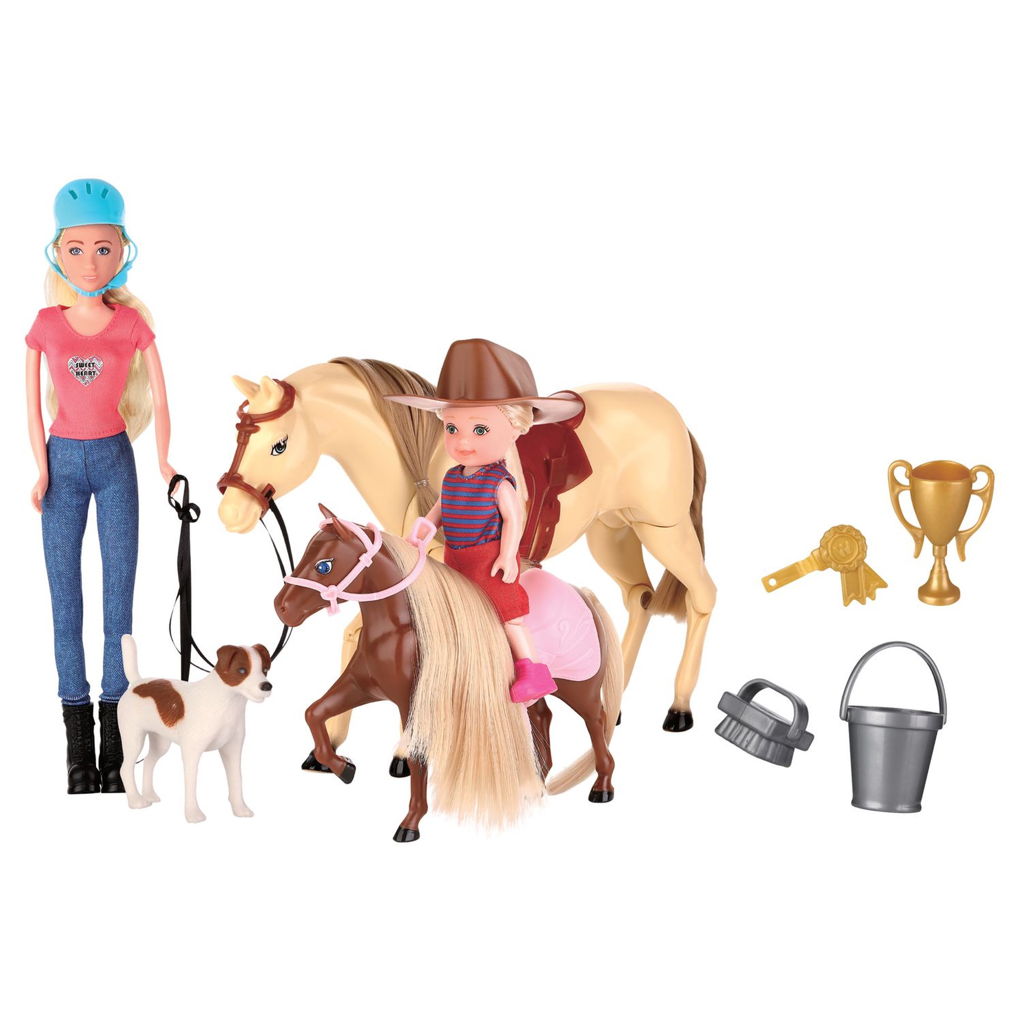 Voir la diapositive 1 : One Two Fun Set cheval et poupée mannequin + accessoires