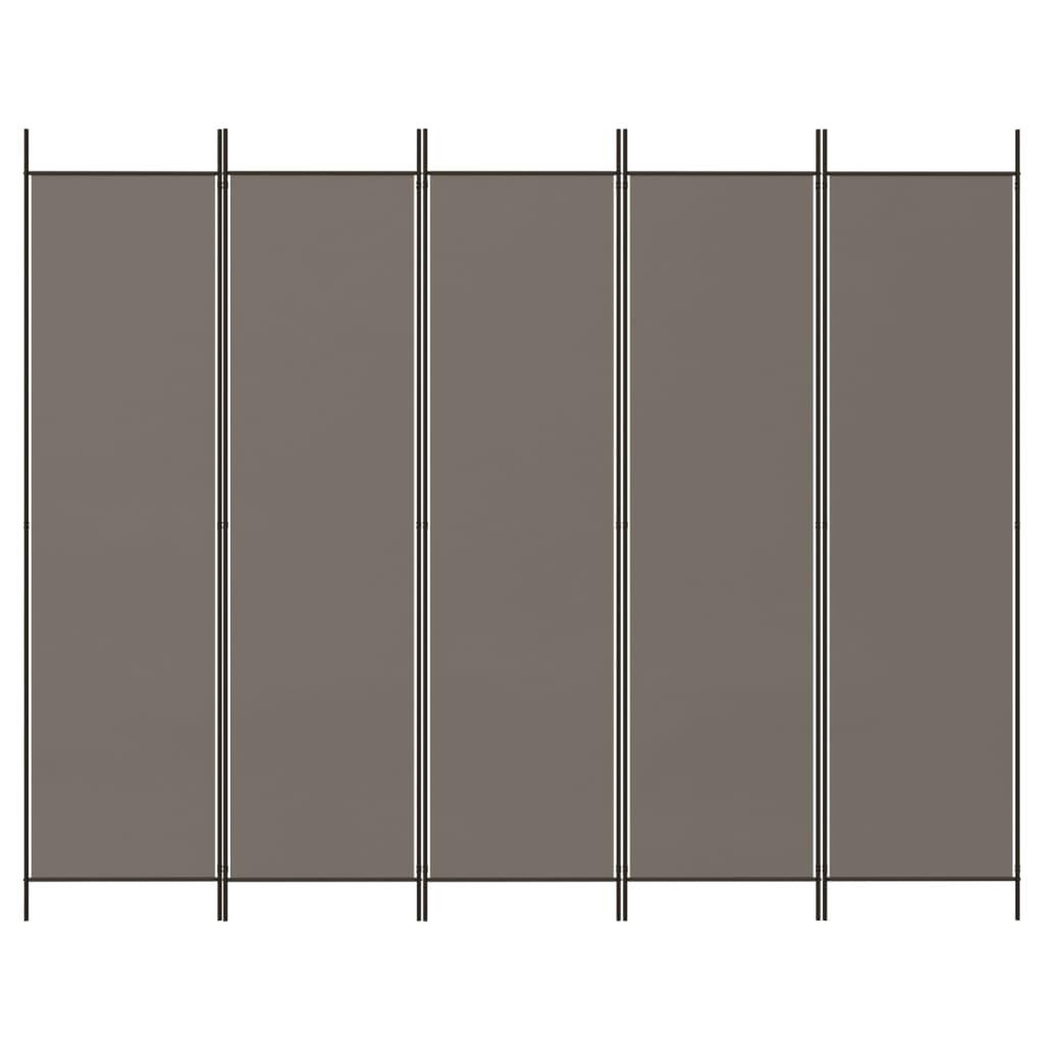 Voir la diapositive 3 : VIDAXL Cloison de separation 5 panneaux Anthracite 250x200 cm Tissu
