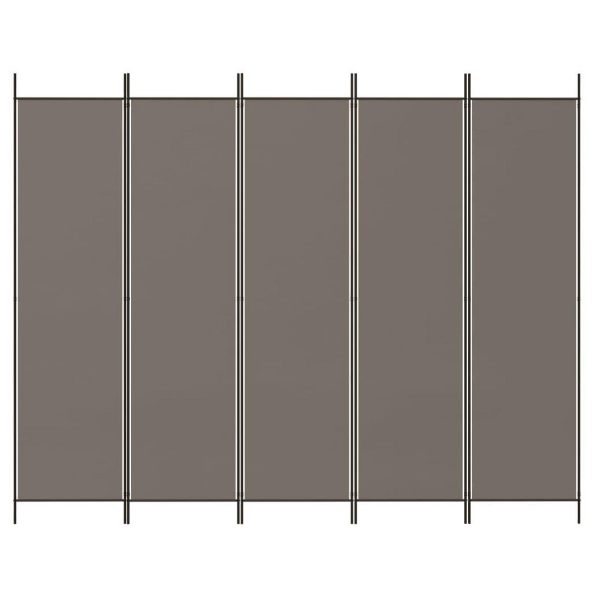 VIDAXL Cloison de separation 5 panneaux Anthracite 250x200 cm Tissu