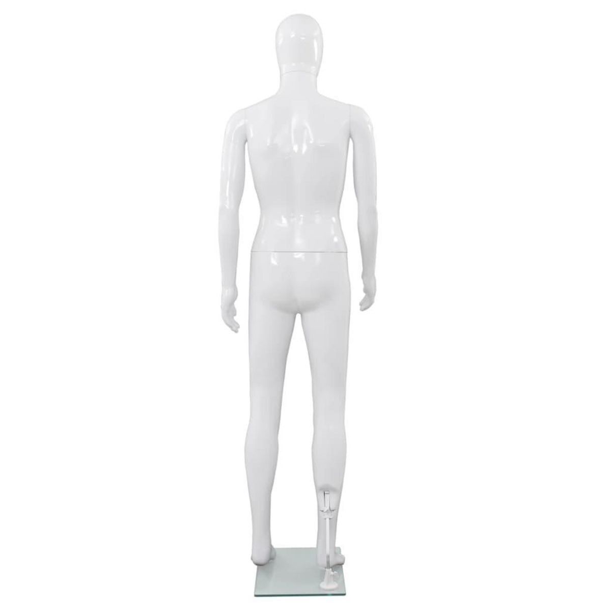 VIDAXL Mannequin homme corps complet base verre Blanc brillant 185 cm