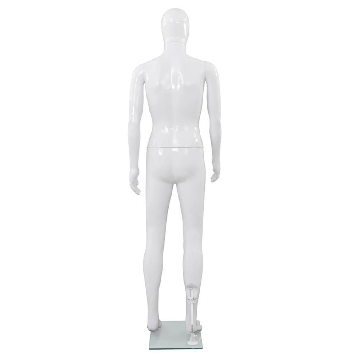VIDAXL Mannequin homme corps complet base verre Blanc brillant 185 cm