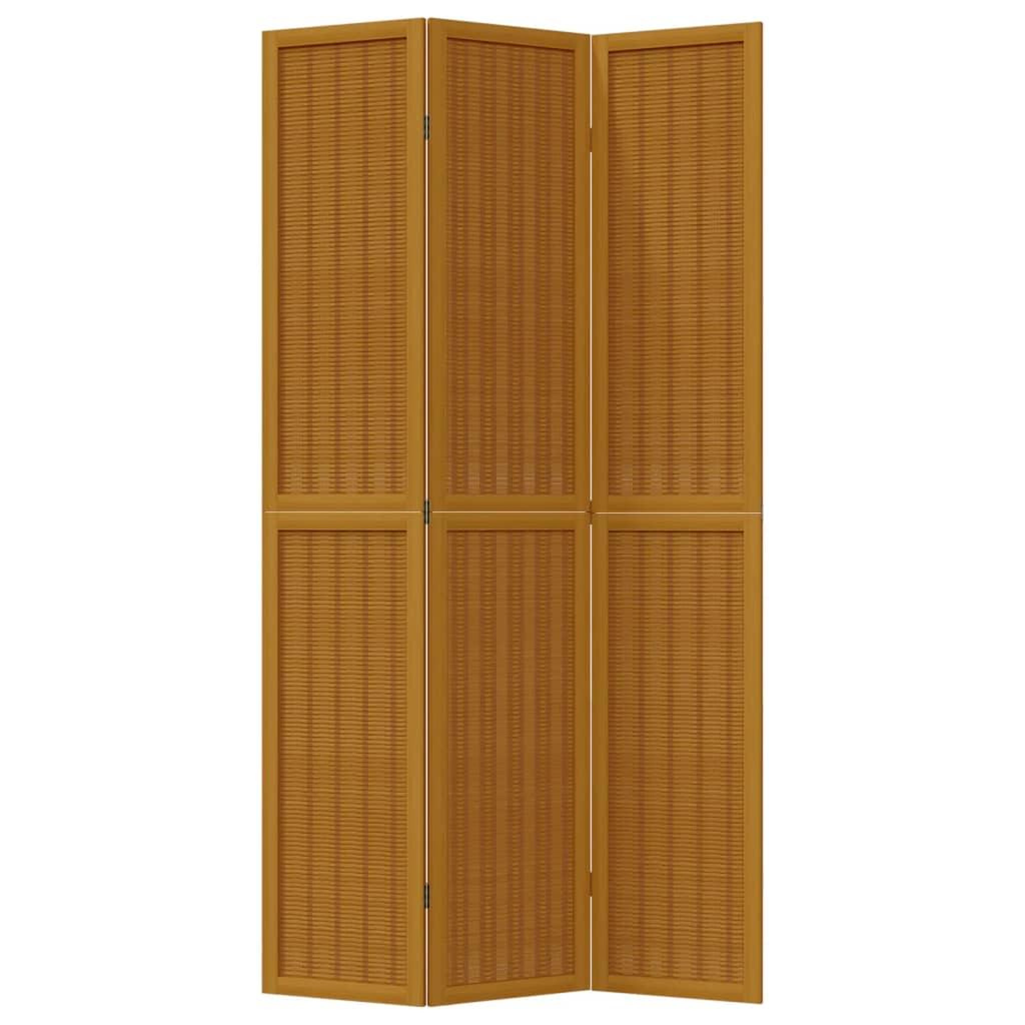Voir la diapositive 4 : VIDAXL Cloison de separation 3 panneaux marron bois paulownia massif