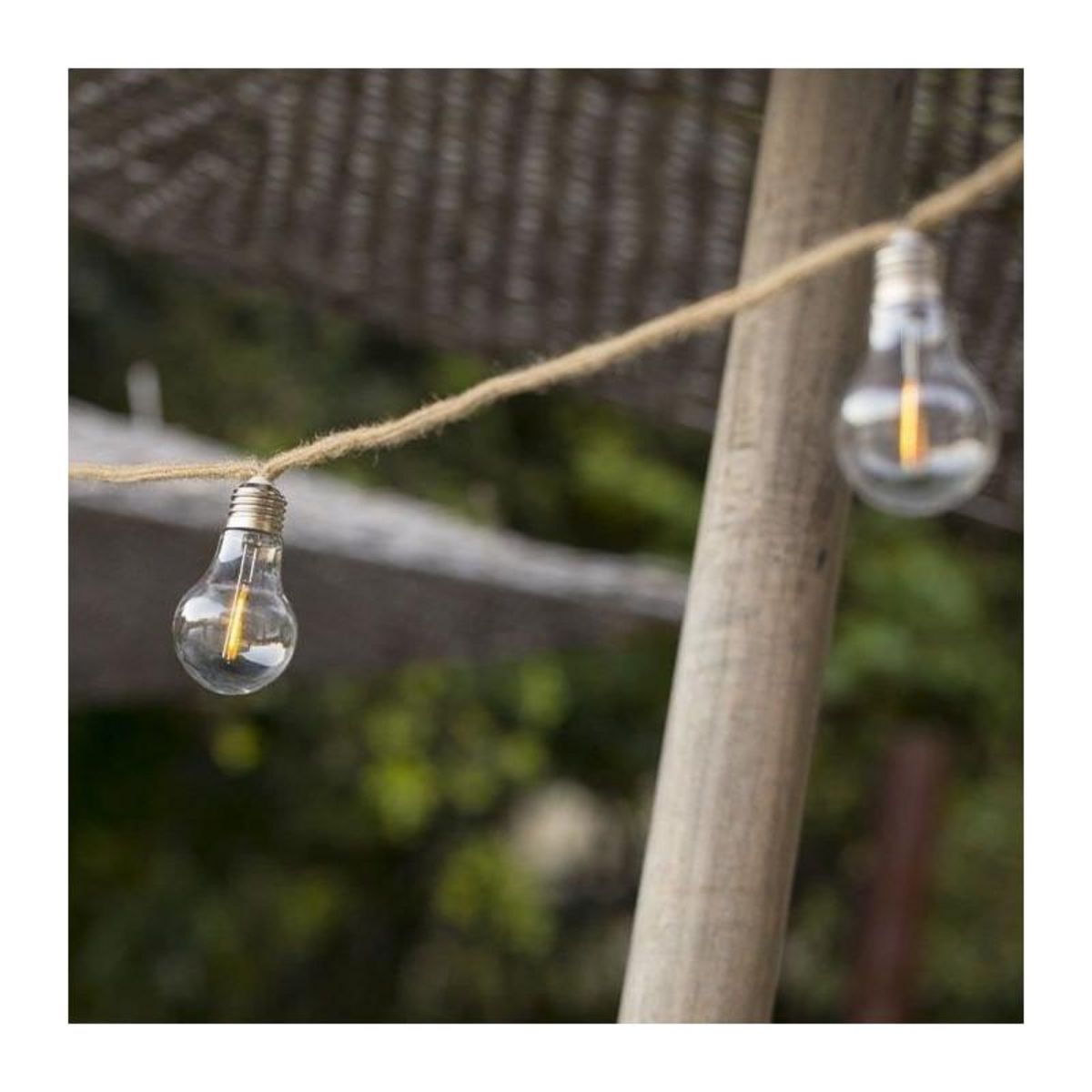 Lumisky Guirlande solaire en corde 10 ampoules FANTASY Beige Corde 7.50M