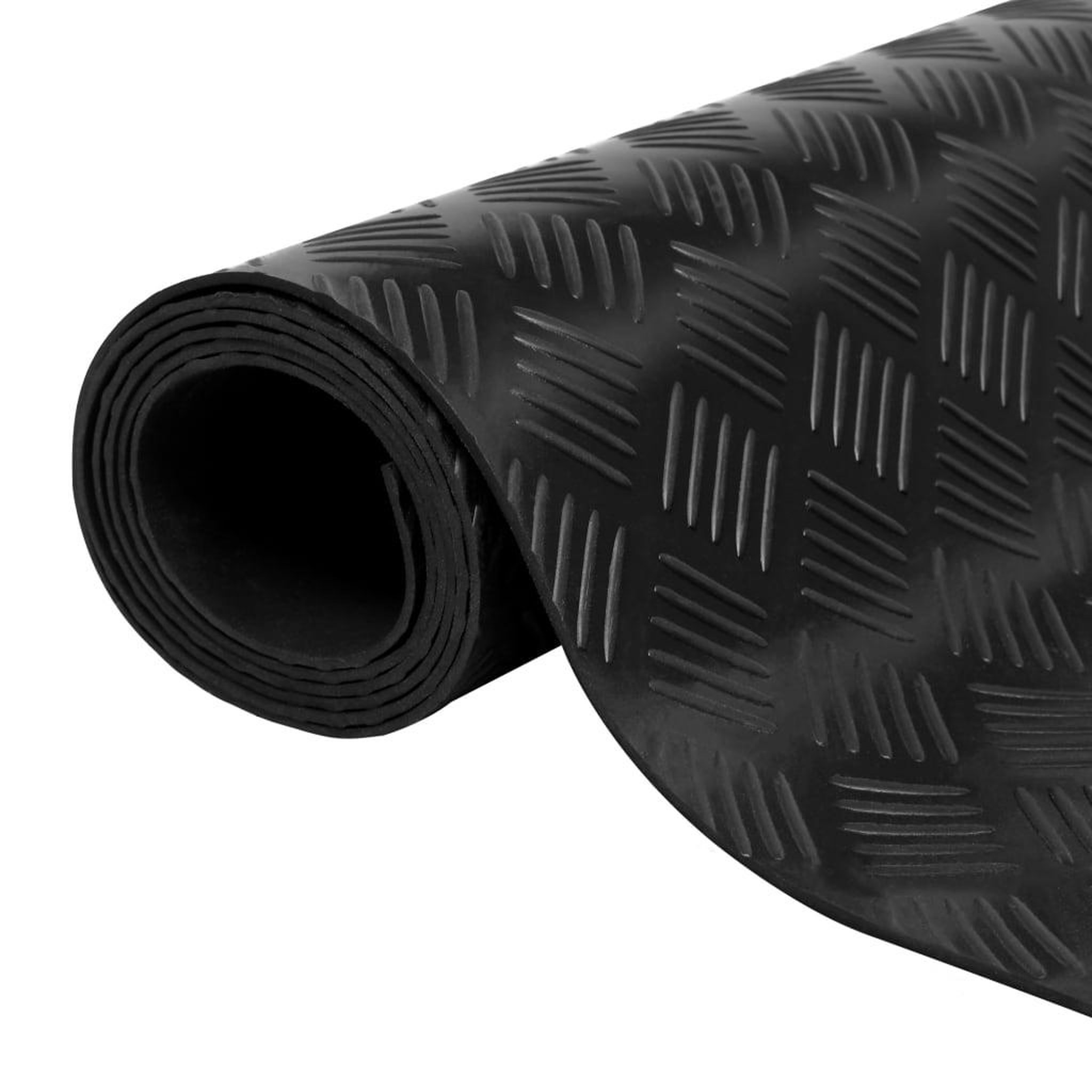 Voir la diapositive 1 : VIDAXL Tapis en caoutchouc antiderapant 2 x 1 m modele strie