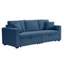 Voir la diapositive 1 : BEST MOBILIER Cyrus - canapé droit 3 places convertible en velours côtelé
