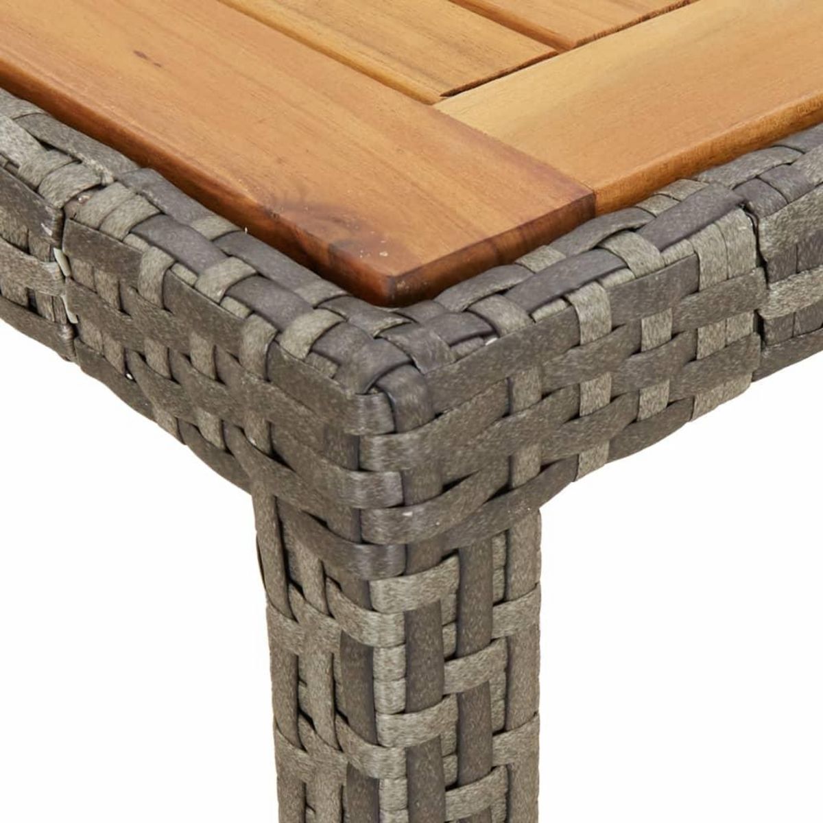 VIDAXL Table de jardin 150x90x75 cm Resine tressee bois d'acacia Gris