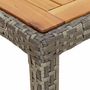 Voir la diapositive 5 : VIDAXL Table de jardin 150x90x75 cm Resine tressee bois d'acacia Gris