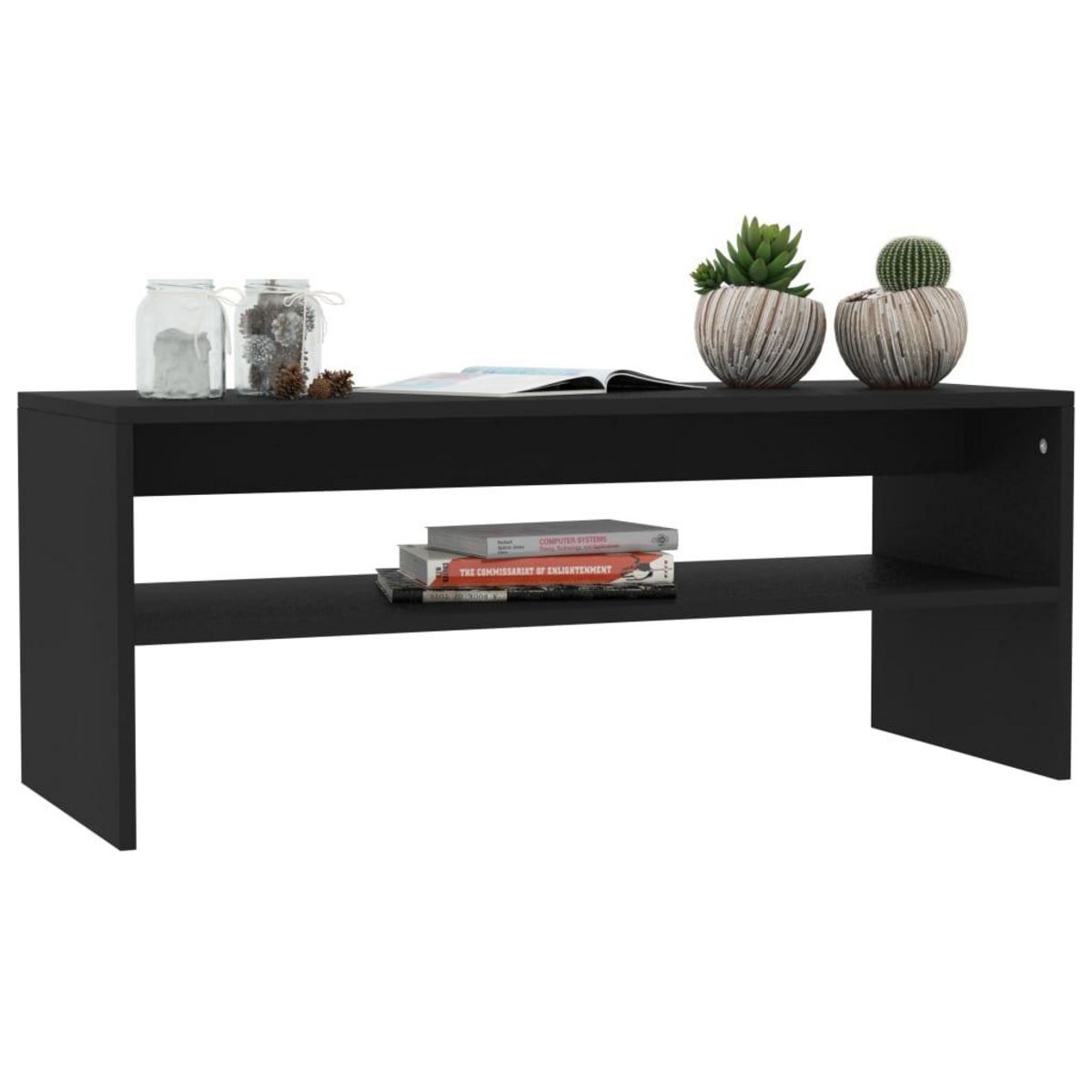 VIDAXL Table basse Noir 100x40x40 cm Bois d'ingenierie