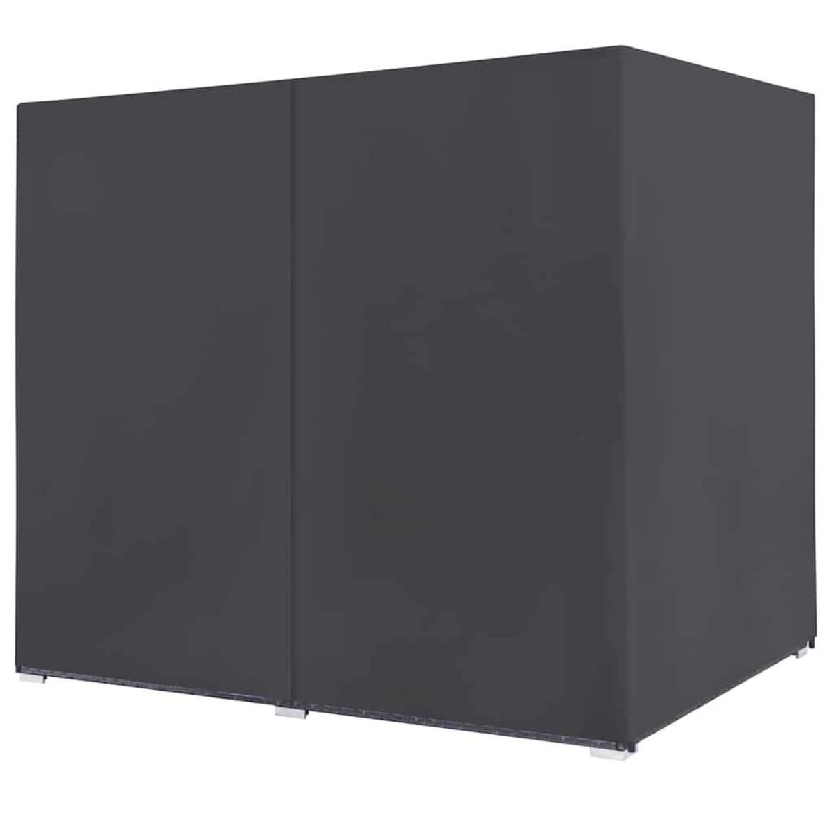 VIDAXL Chaise longue d'exterieur avec rideaux Resine tressee Gris