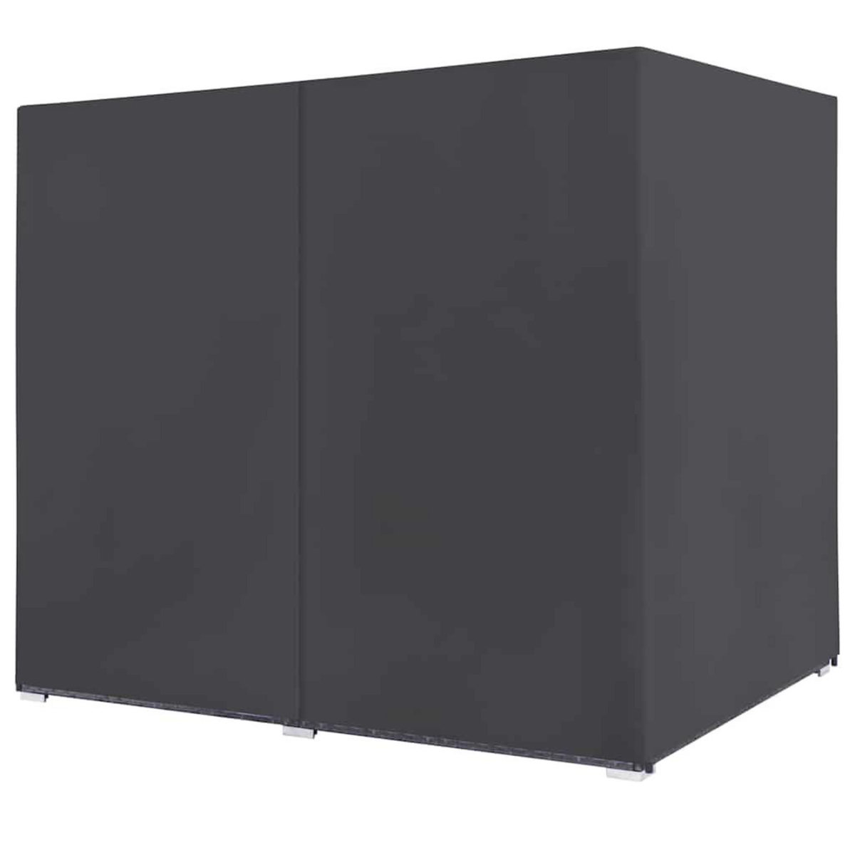 VIDAXL Chaise longue d'exterieur avec rideaux Resine tressee Gris