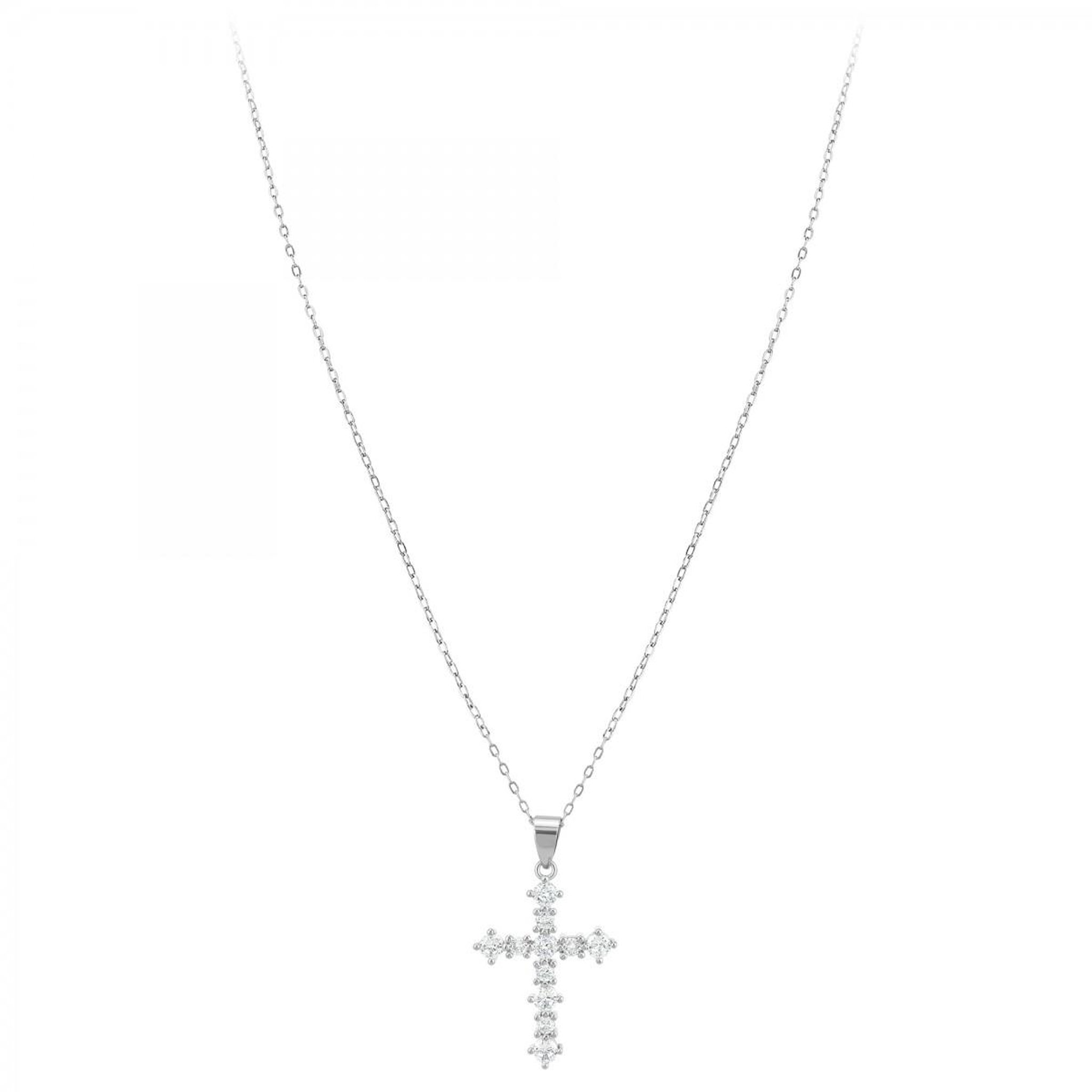 Voir la diapositive 3 : SC CRYSTAL Collier croix SC Crystal orné de  Zirconium