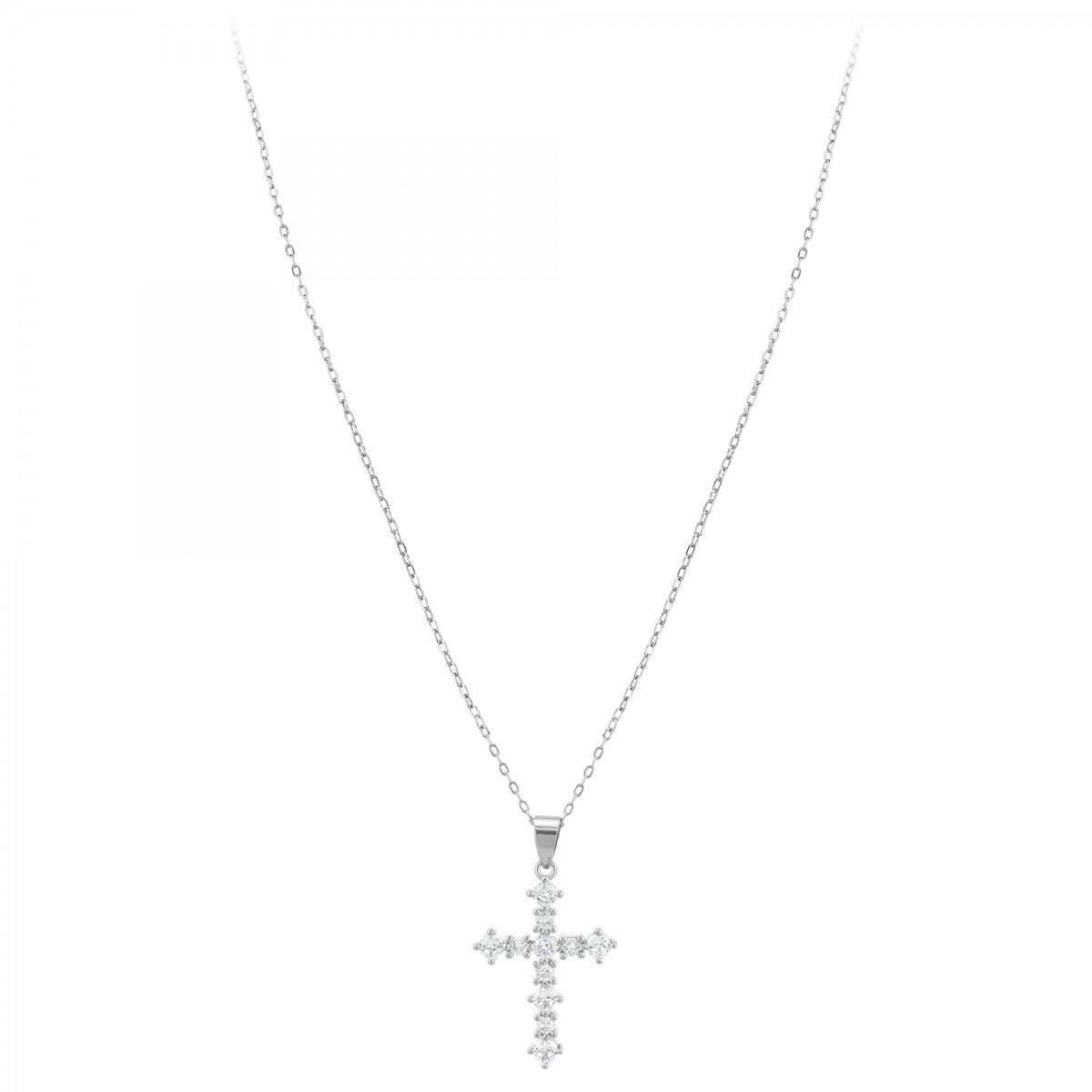 SC CRYSTAL Collier croix SC Crystal orné de  Zirconium