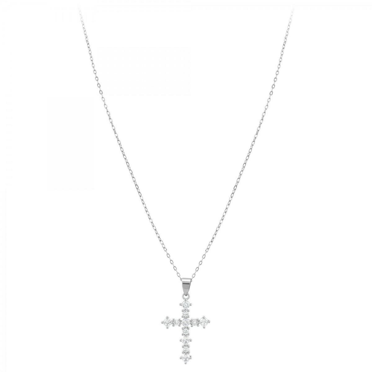 SC CRYSTAL Collier croix SC Crystal orné de  Zirconium