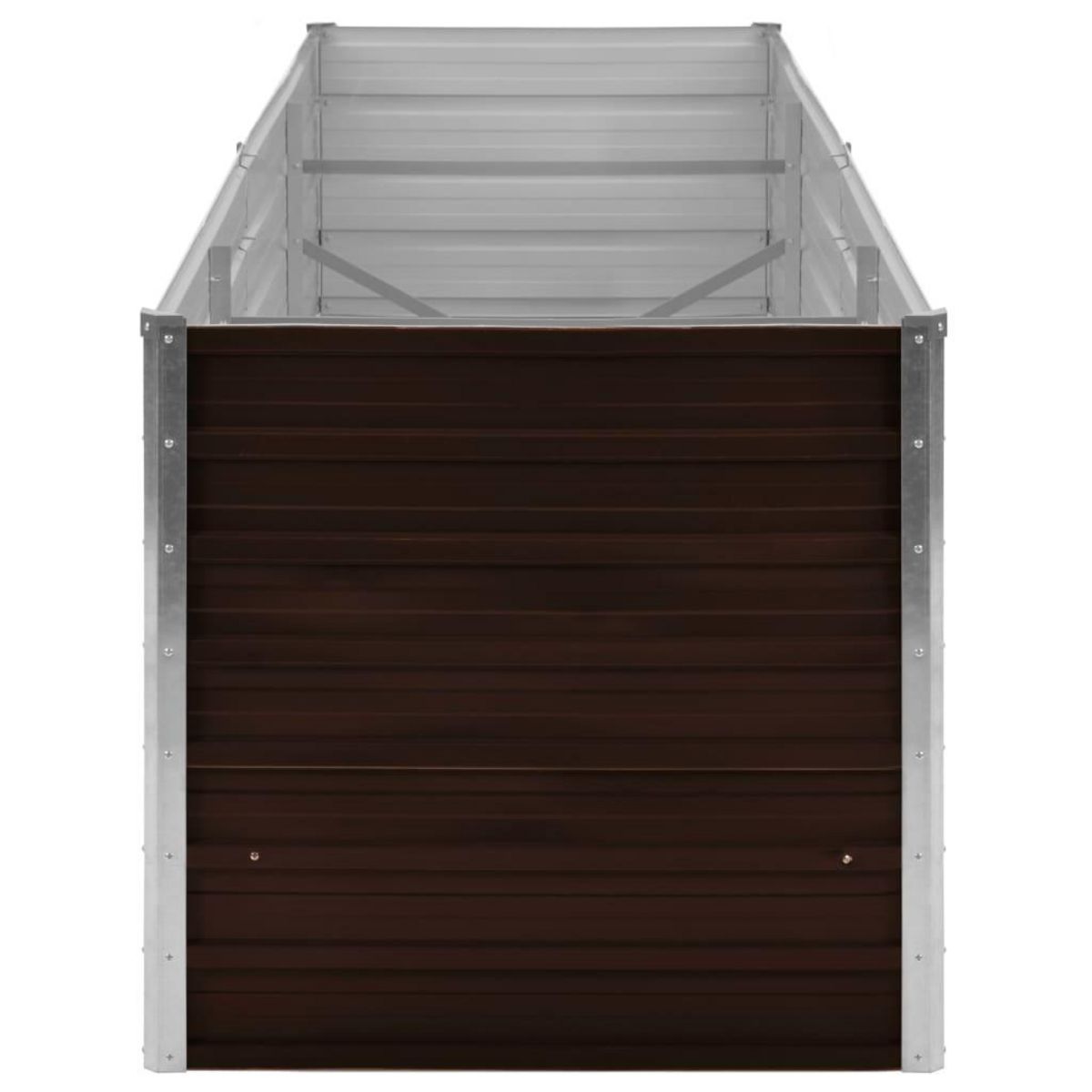 VIDAXL Lit sureleve de jardin Marron 240x80x77 cm Acier galvanise
