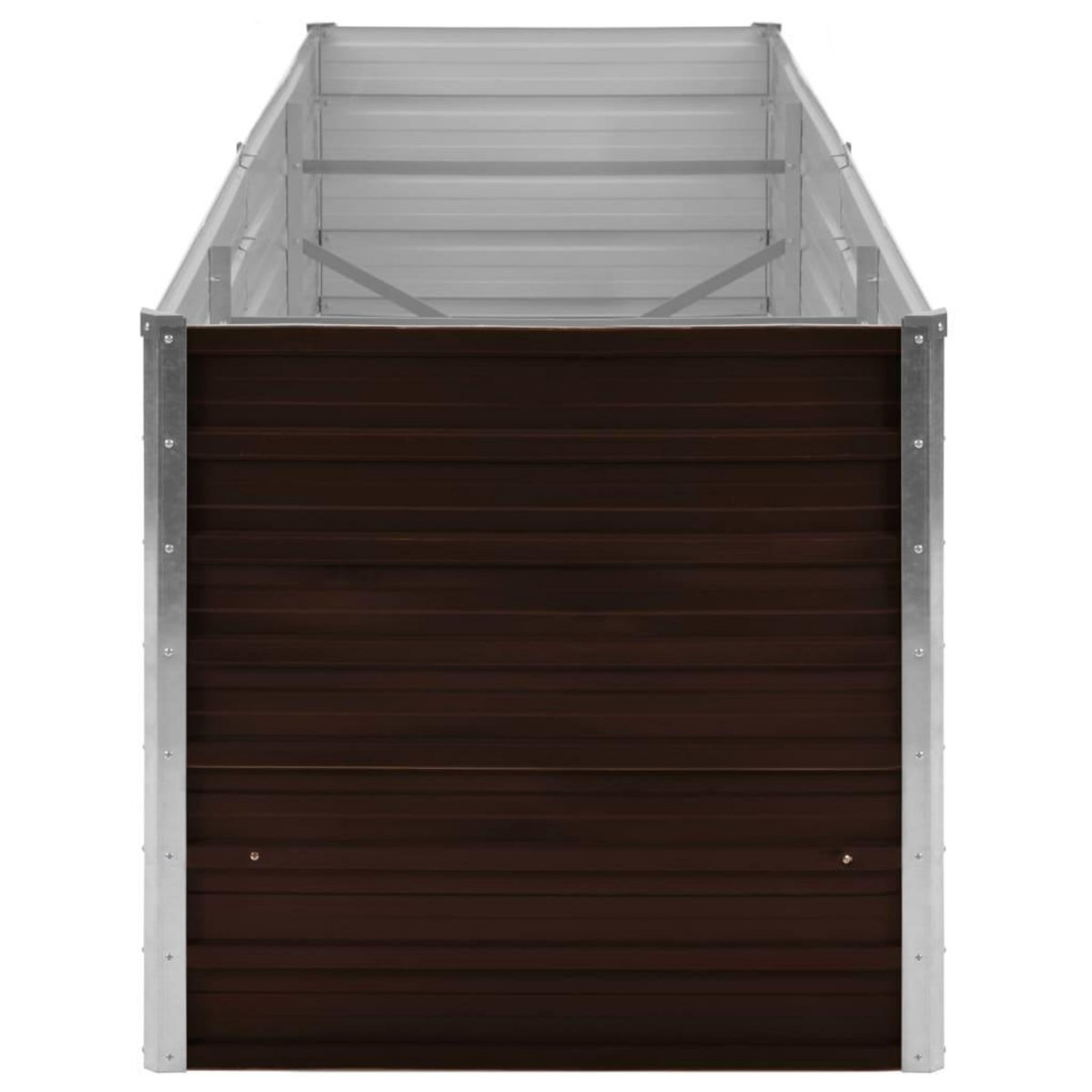 VIDAXL Lit sureleve de jardin Marron 240x80x77 cm Acier galvanise