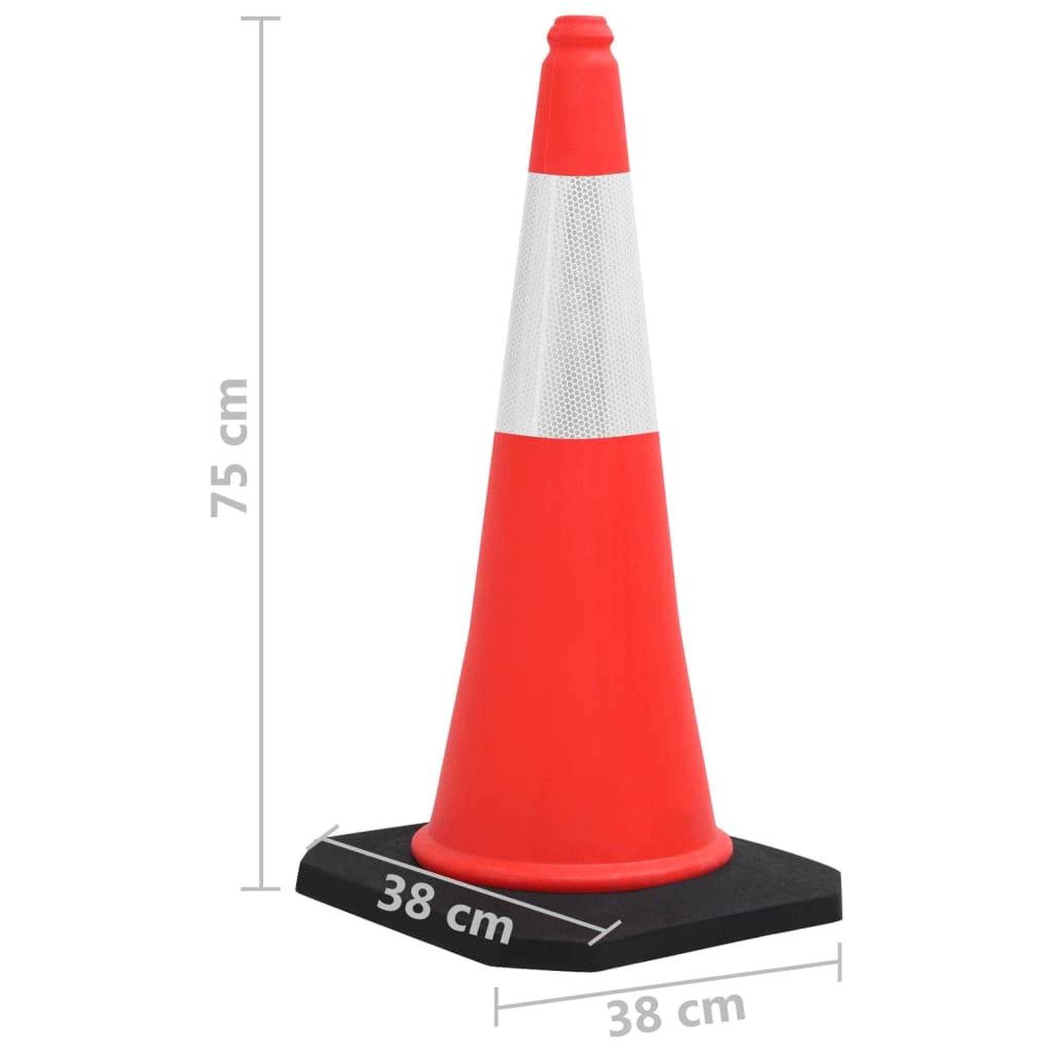 Voir la diapositive 5 : VIDAXL Cones de signalisation reflechissants a base lourde 4 pcs 75 cm