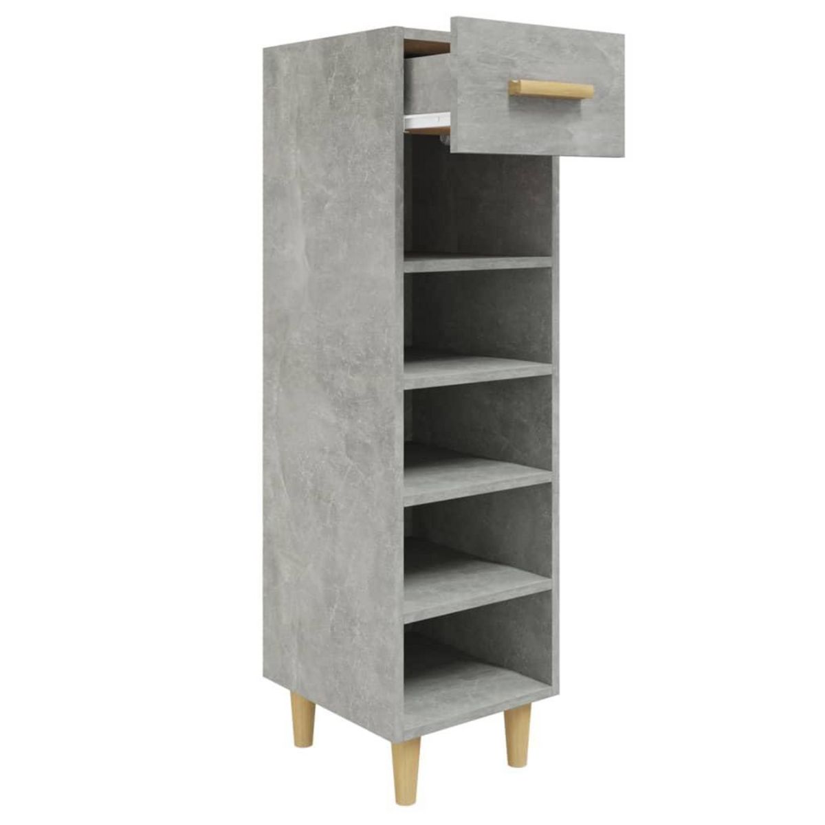 VIDAXL Armoire a chaussures Gris beton 30x35x105 cm Bois d'ingenierie