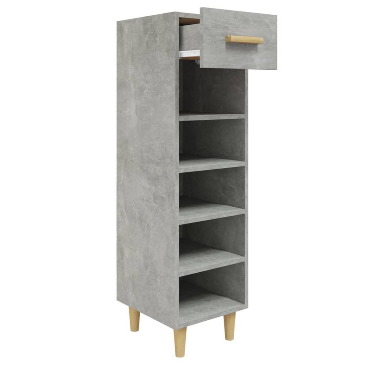 VIDAXL Armoire a chaussures Gris beton 30x35x105 cm Bois d'ingenierie