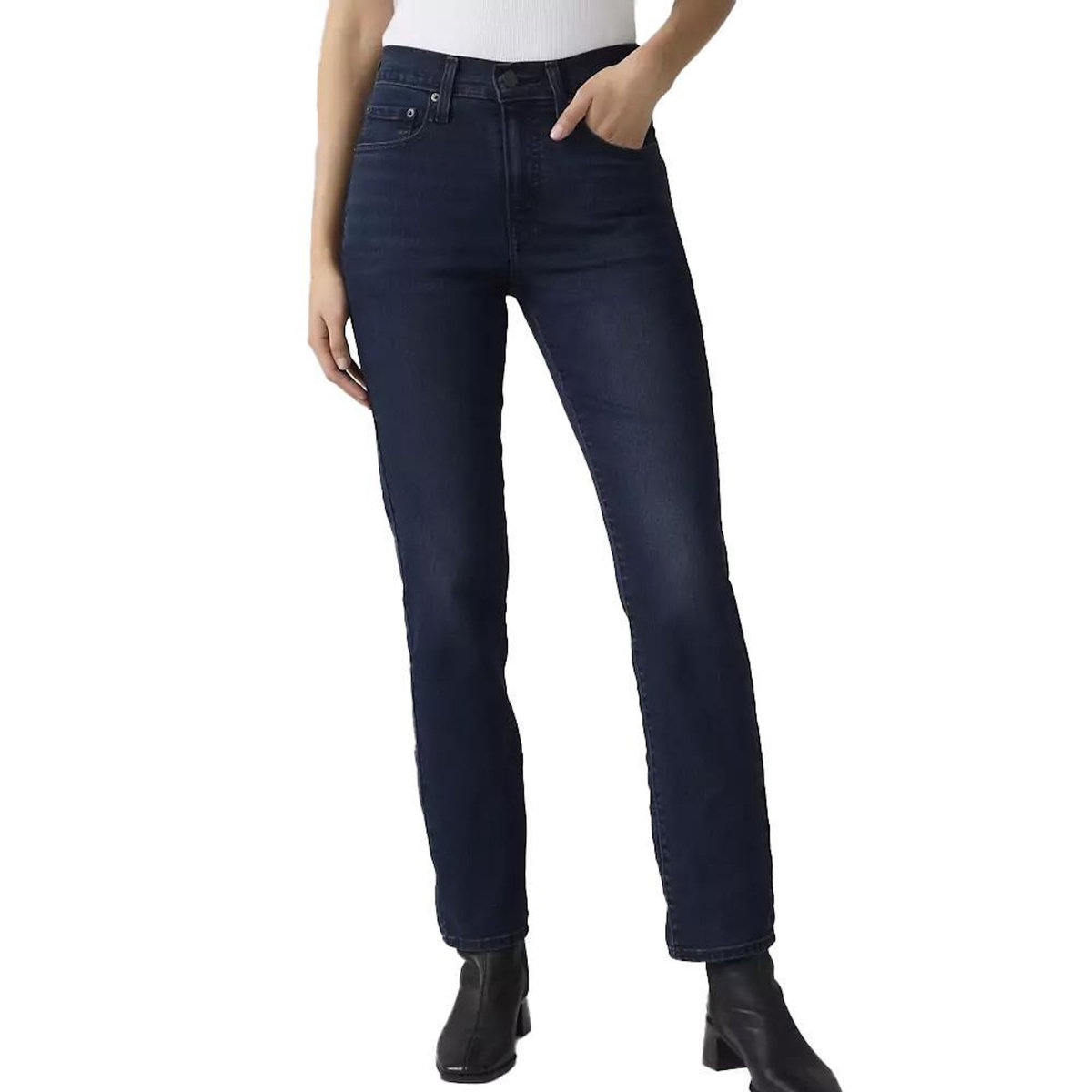 Levi's Jean 724 Bleu Marine Femme Levi's  High Rise Straight 18883