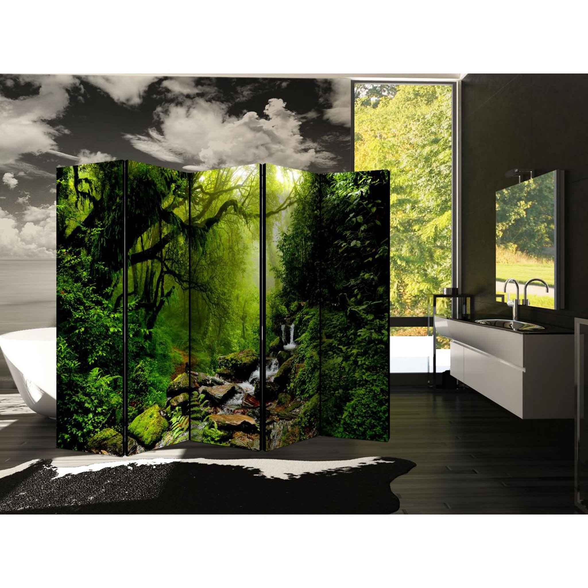 Voir la diapositive 2 : Paris Prix Paravent 5 volets  the fairytale forest  172x225cm