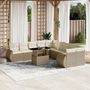 Voir la diapositive 1 : VIDAXL Salon de jardin 11 pcs avec coussins beige resine tressee