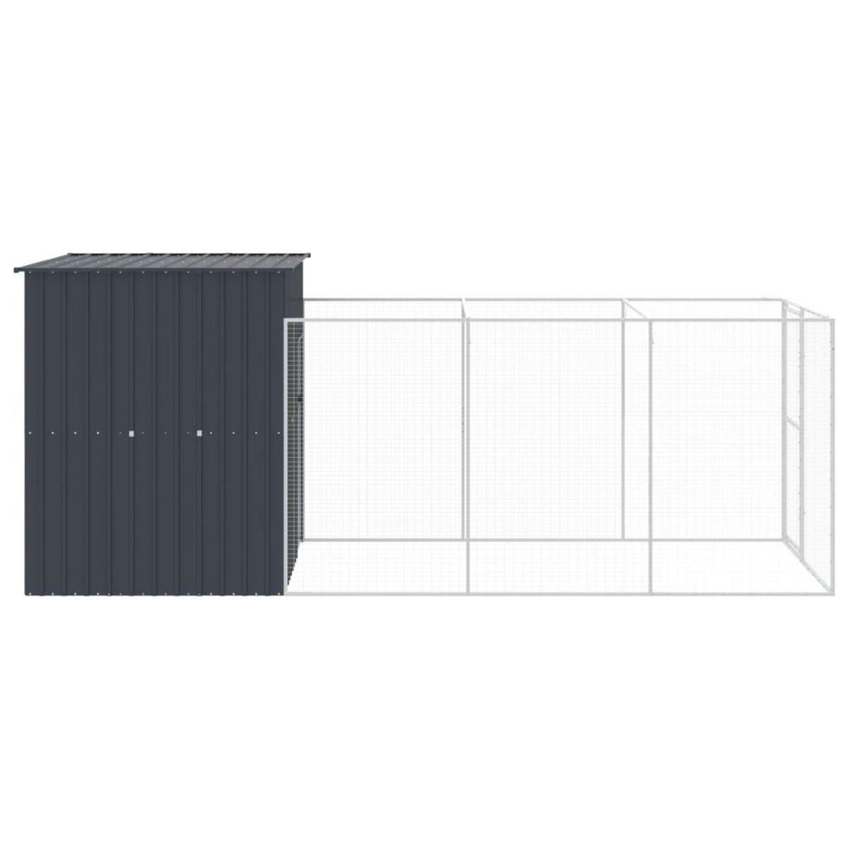 VIDAXL Niche pour chien avec cour anthracite 165x455x181 cm