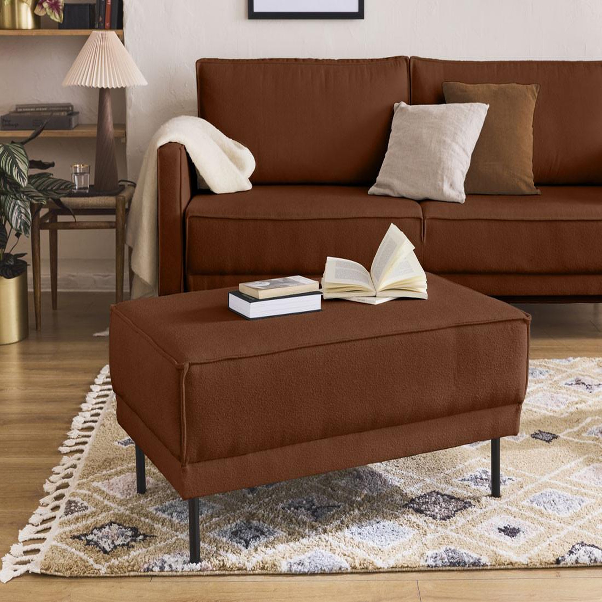 Voir la diapositive 1 : LISA DESIGN Charlie - pouf - pieds hauts - en tissu