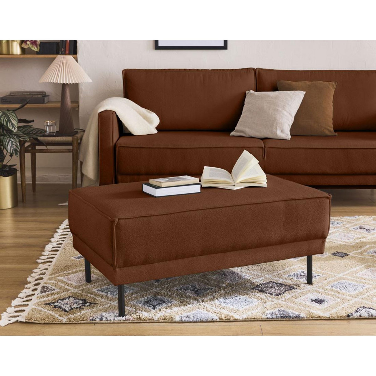 LISA DESIGN Charlie - pouf - pieds hauts - en tissu