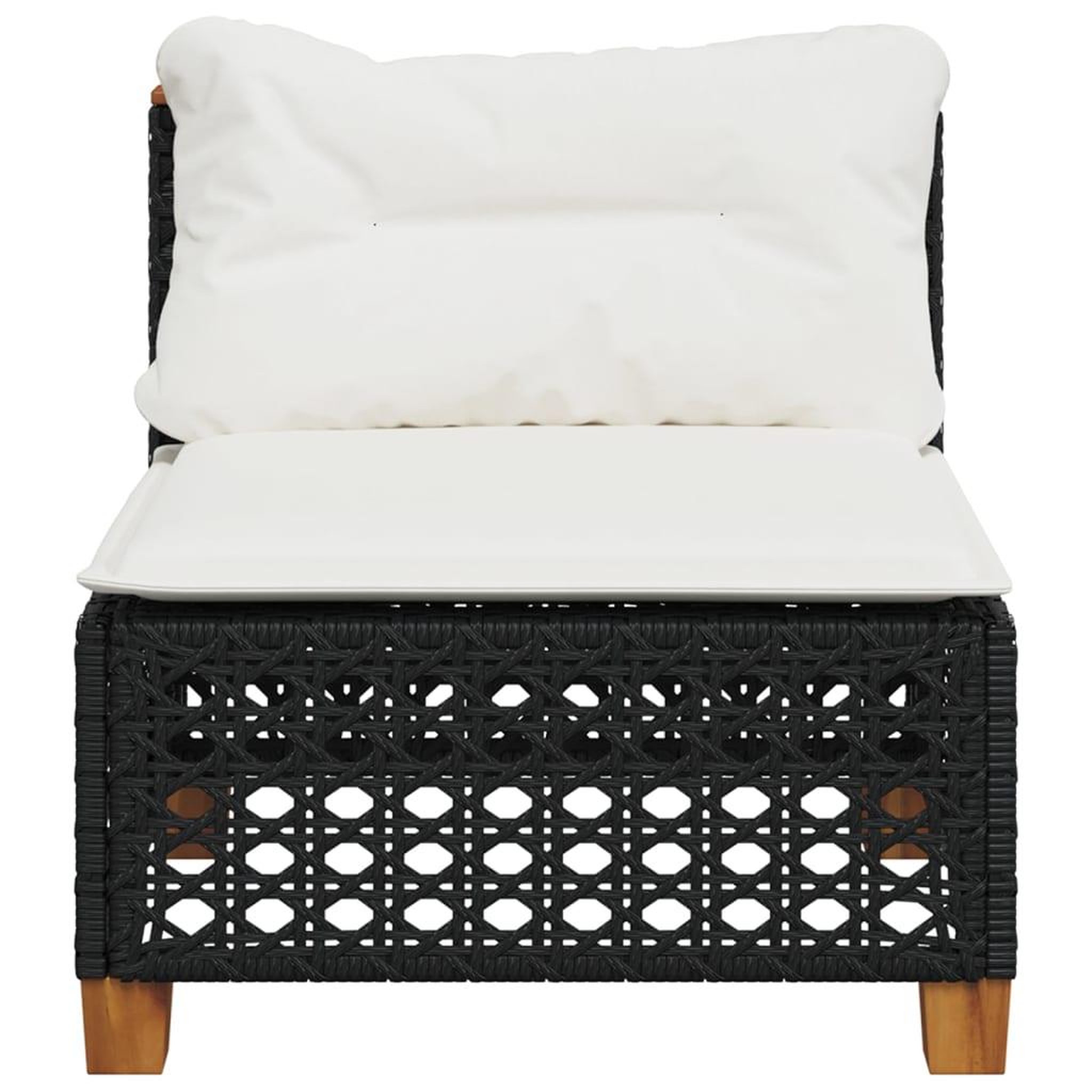 Voir la diapositive 4 : VIDAXL Canape de jardin sans accoudoirs coussins noir resine tressee
