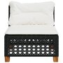 Voir la diapositive 4 : VIDAXL Canape de jardin sans accoudoirs coussins noir resine tressee