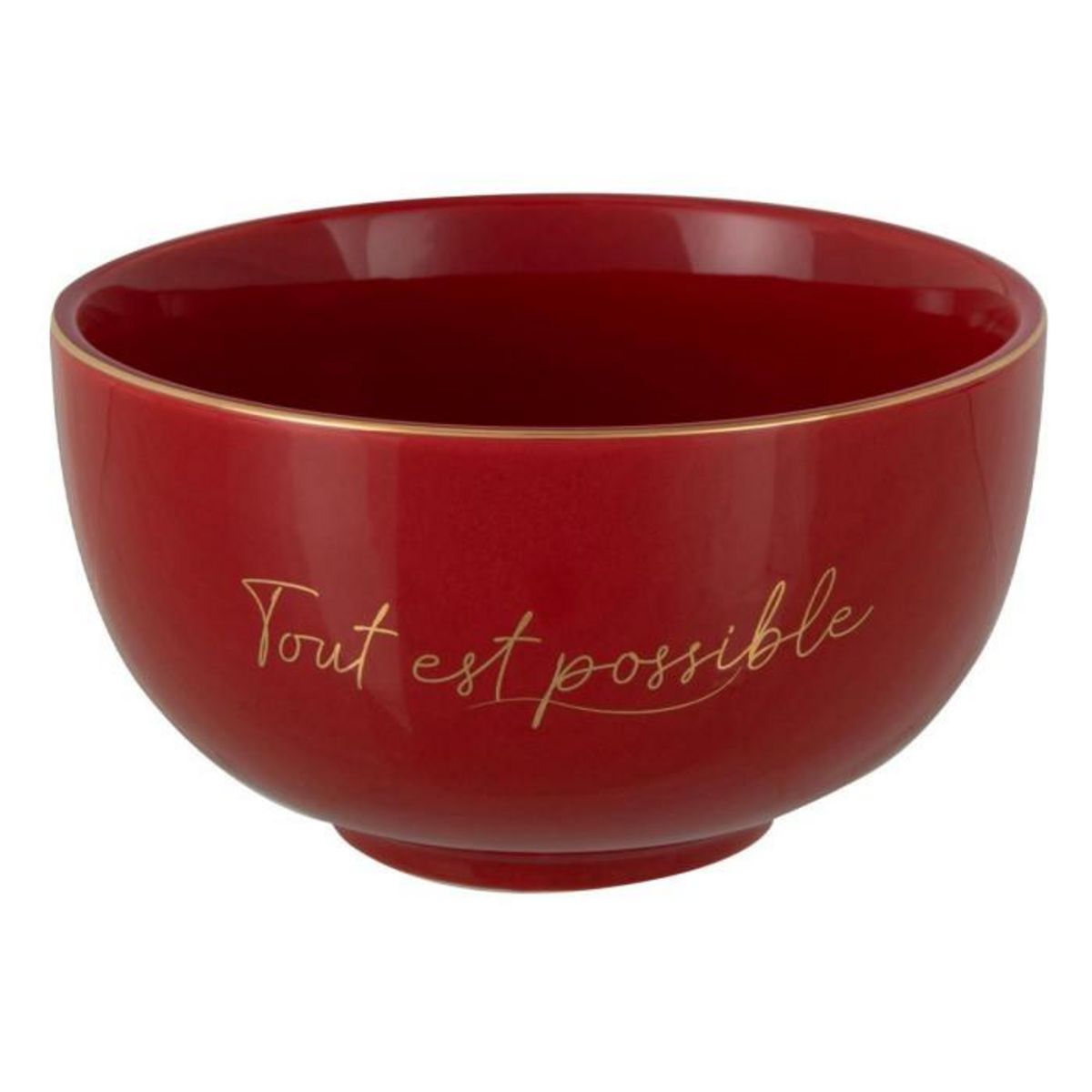 Paris Prix Lot de 2 Bols en Porcelaine  Ilene  14cm Rouge