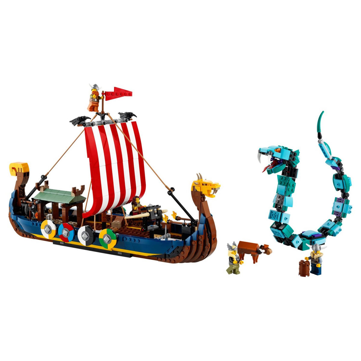 LEGO Creator 31132 La bateau viking et le serpent de Midgard, jouet à construire