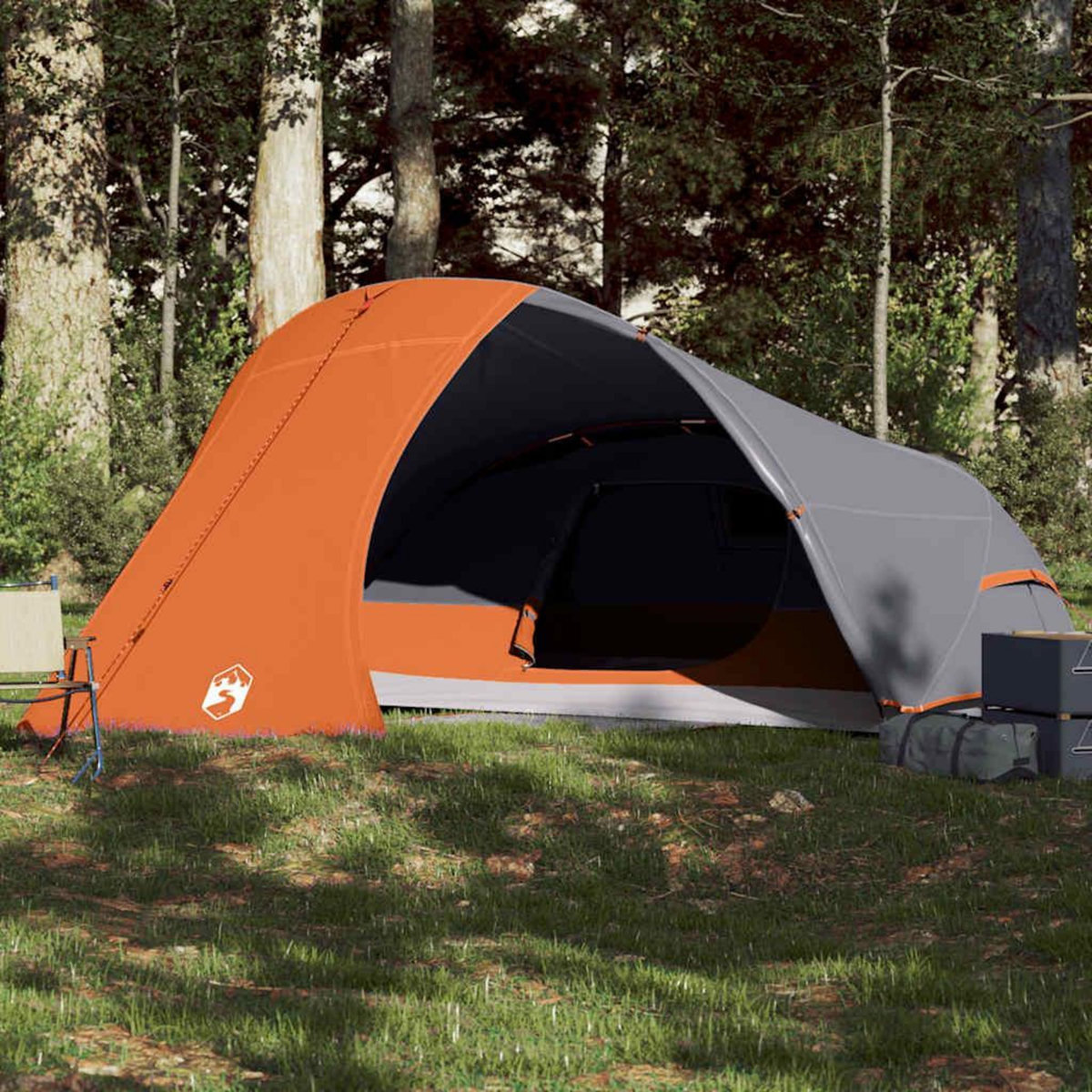 VIDAXL Tente de camping a dome 4 personnes orange impermeable