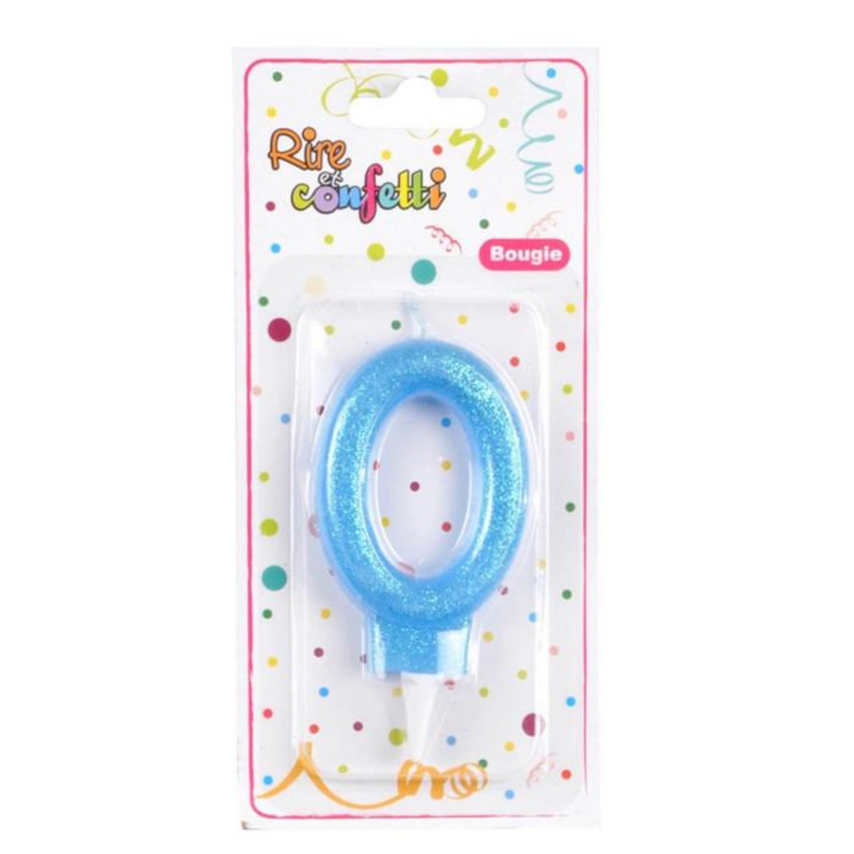 Paris Prix Bougie d'Anniversaire Paillette  Chiffre 0  7cm Bleu
