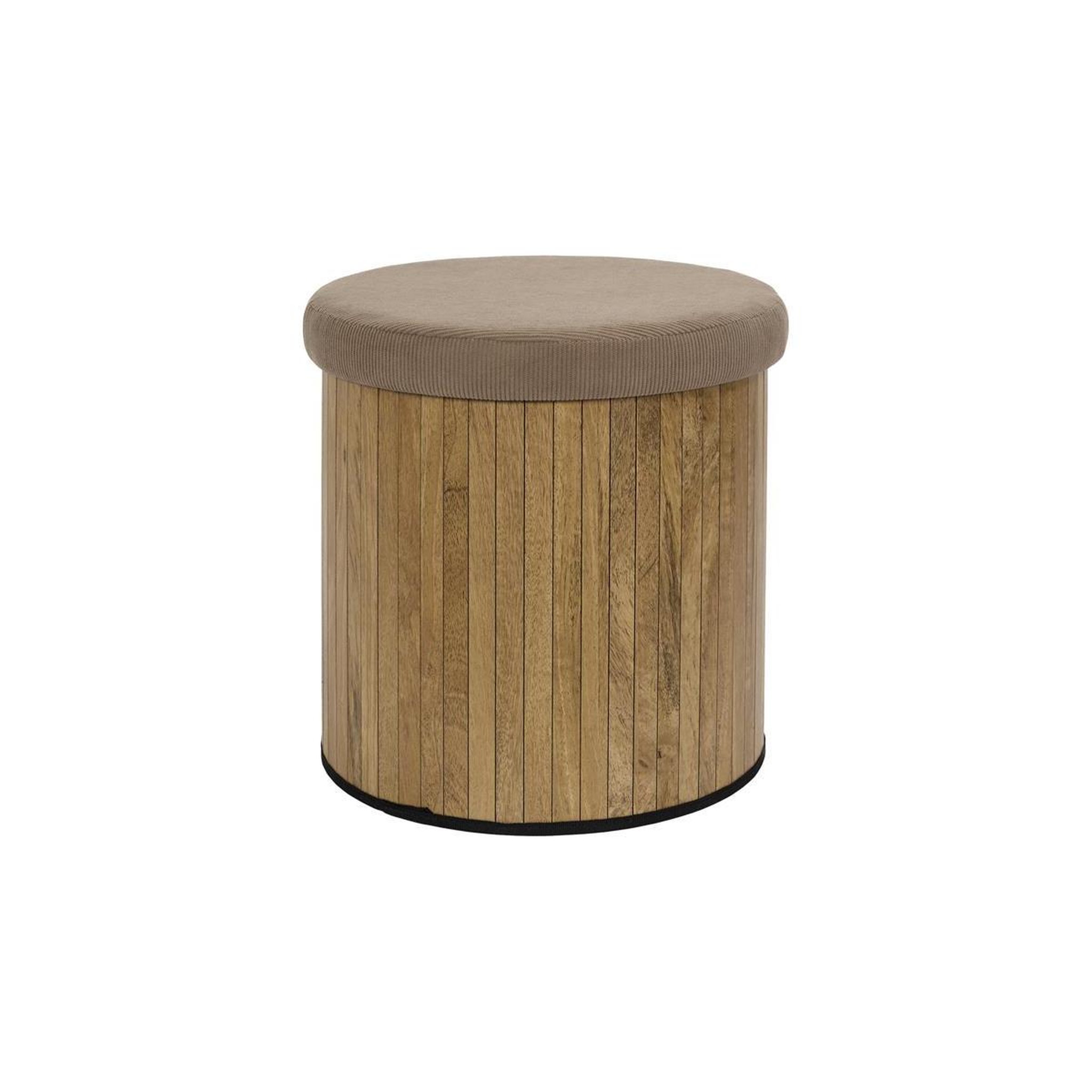 The Home Deco Factory Pouf coffre pliable  jules  38cm taupe