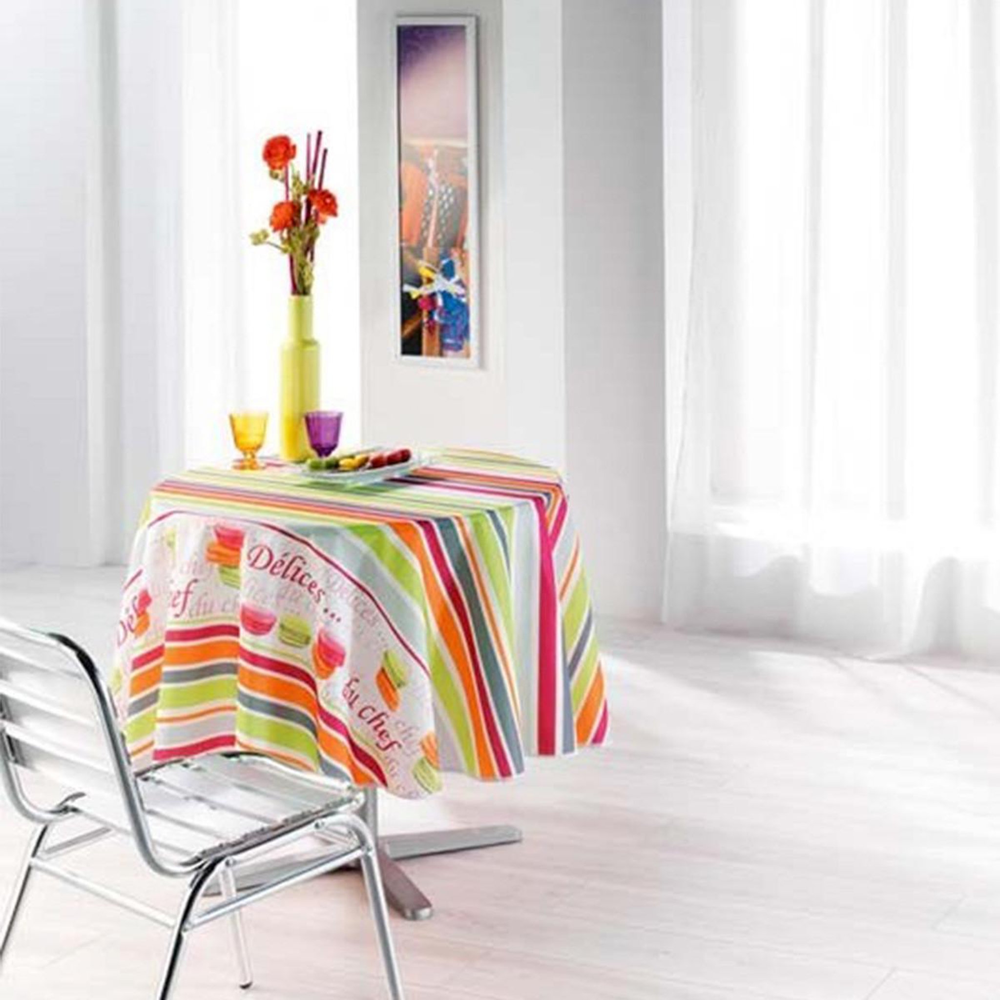 Douceur d'Intérieur Nappe Sucrerie Ronde 180cm Multicolore