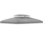 OUTSUNNY Toile de rechange pour pavillon tonnelle tente 3 x 4 m polyester haute densité 180 g/m² gris clair