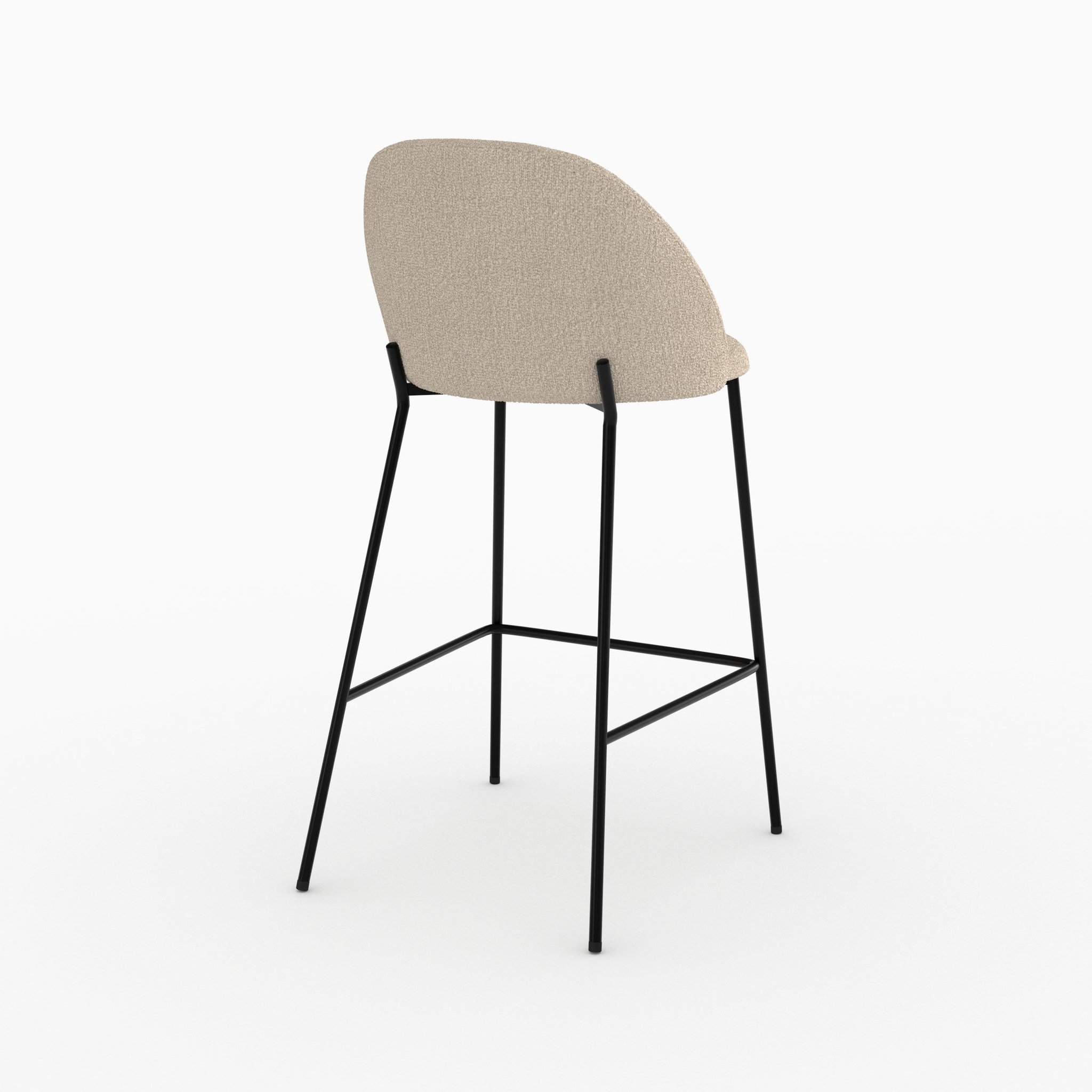 Voir la diapositive 6 : MAISON PAVANE Lot de 2 chaises pour îlot central en tissu bouclé beige 66 cm-karl