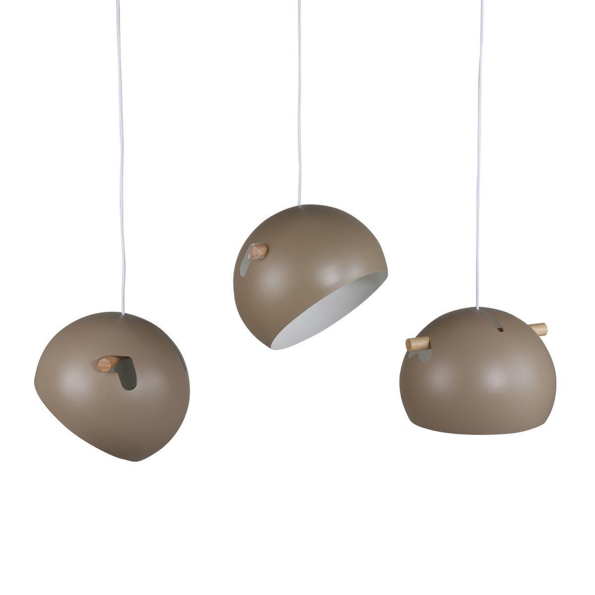 Paris Prix Lampe suspension design 3 lampes  tubbie  73cm marron