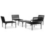 Voir la diapositive 3 : VIDAXL Salon de jardin 5 pcs avec coussins Noir PVC