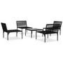 Voir la diapositive 3 : VIDAXL Salon de jardin 5 pcs avec coussins Noir PVC