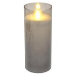 Paris Prix Bougie Ronde LED  Verrine  17cm Gris Clair