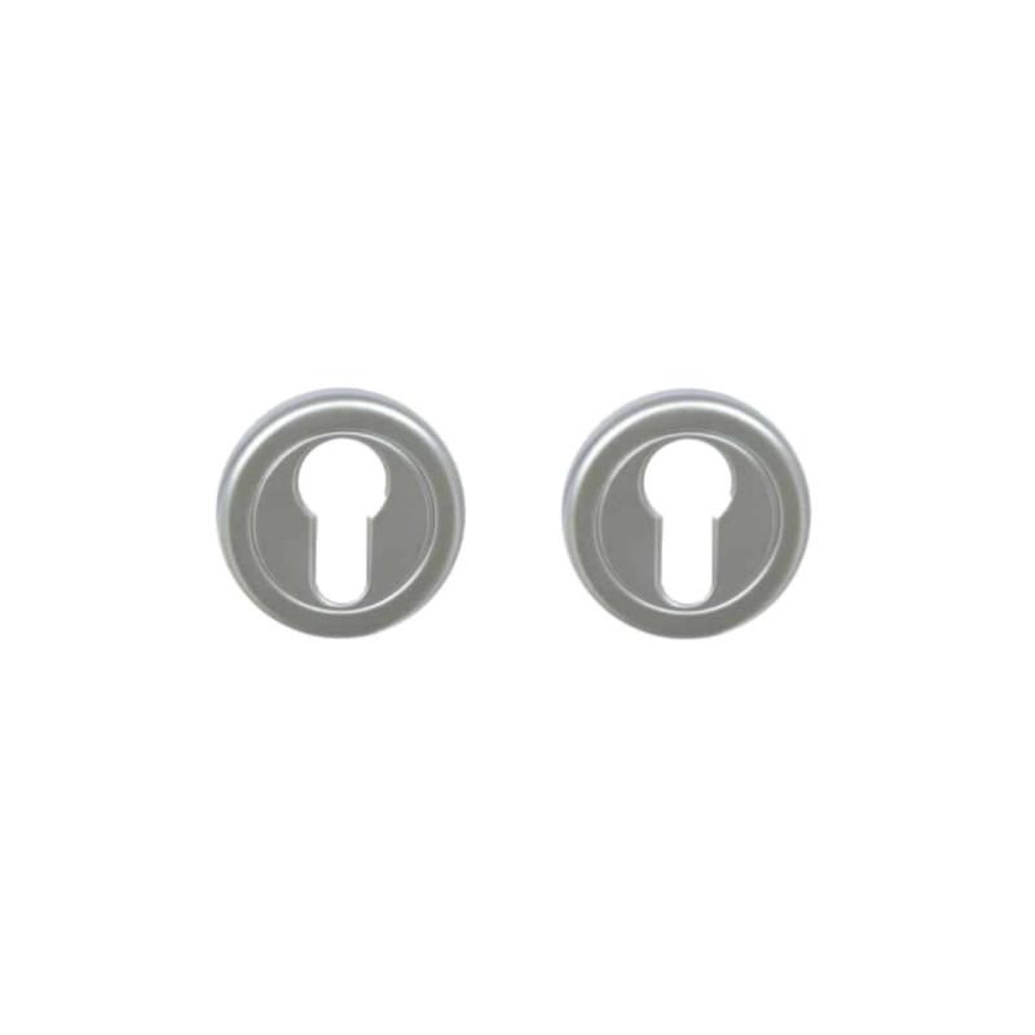 ESPACE-BRICOLAGE Paire de rosace ronde pour porte - Cylindre - Chrome Perle