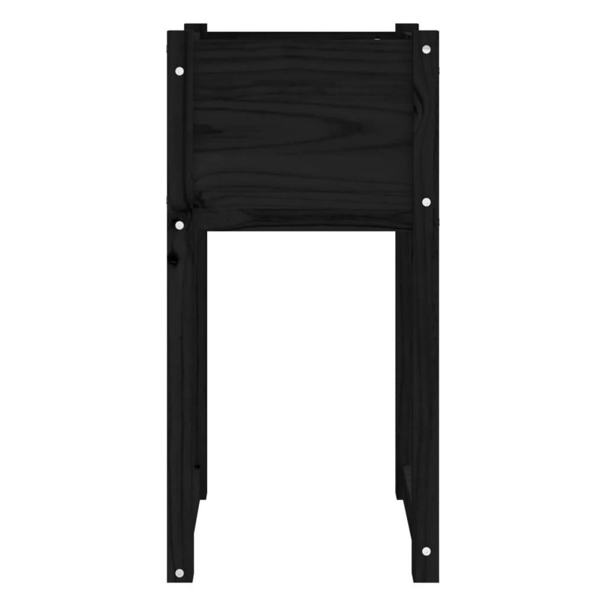 VIDAXL Jardiniere Noir 40x40x81 cm Bois massif de pin