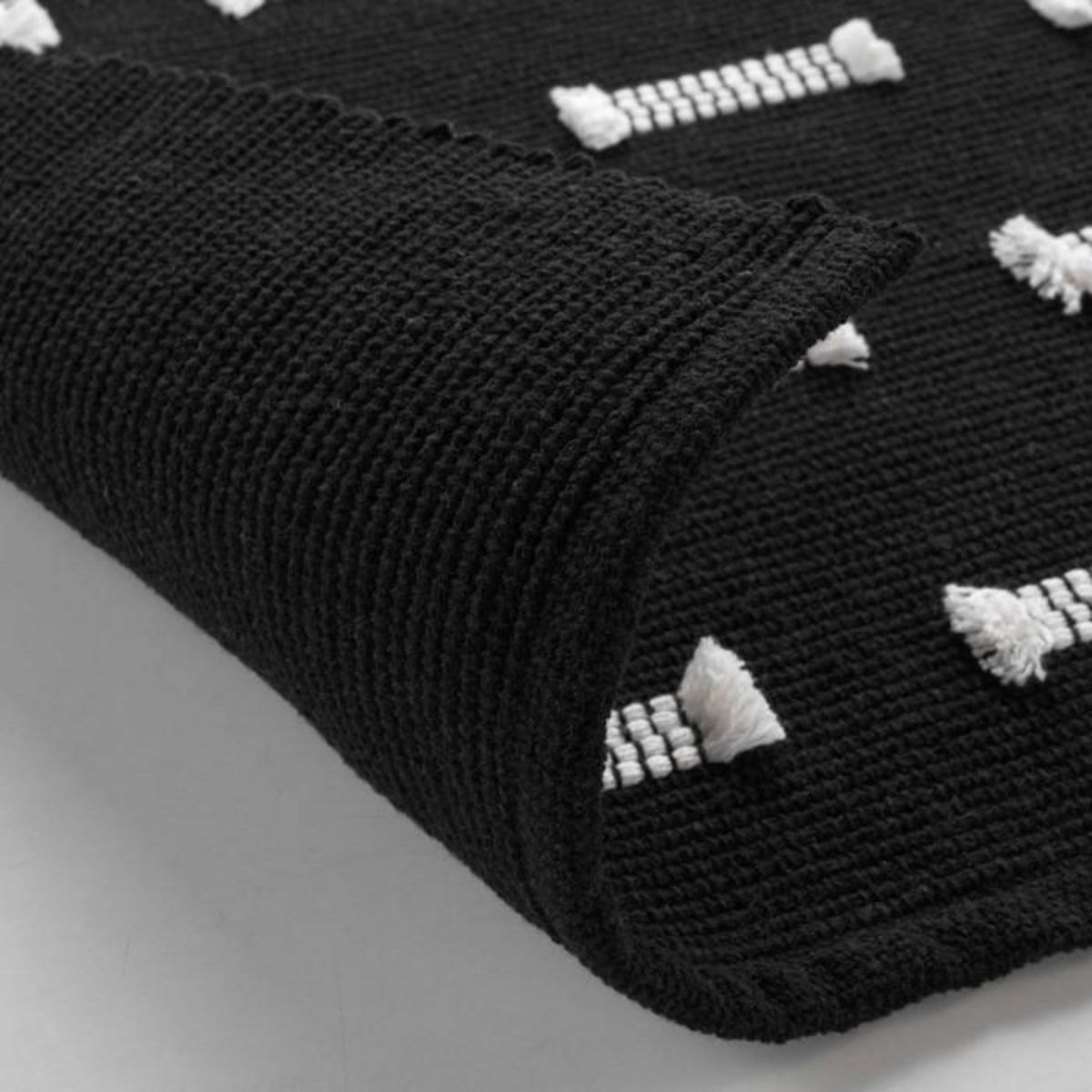 Paris Prix Tapis Déco Tissé  Juline  50x80cm Noir