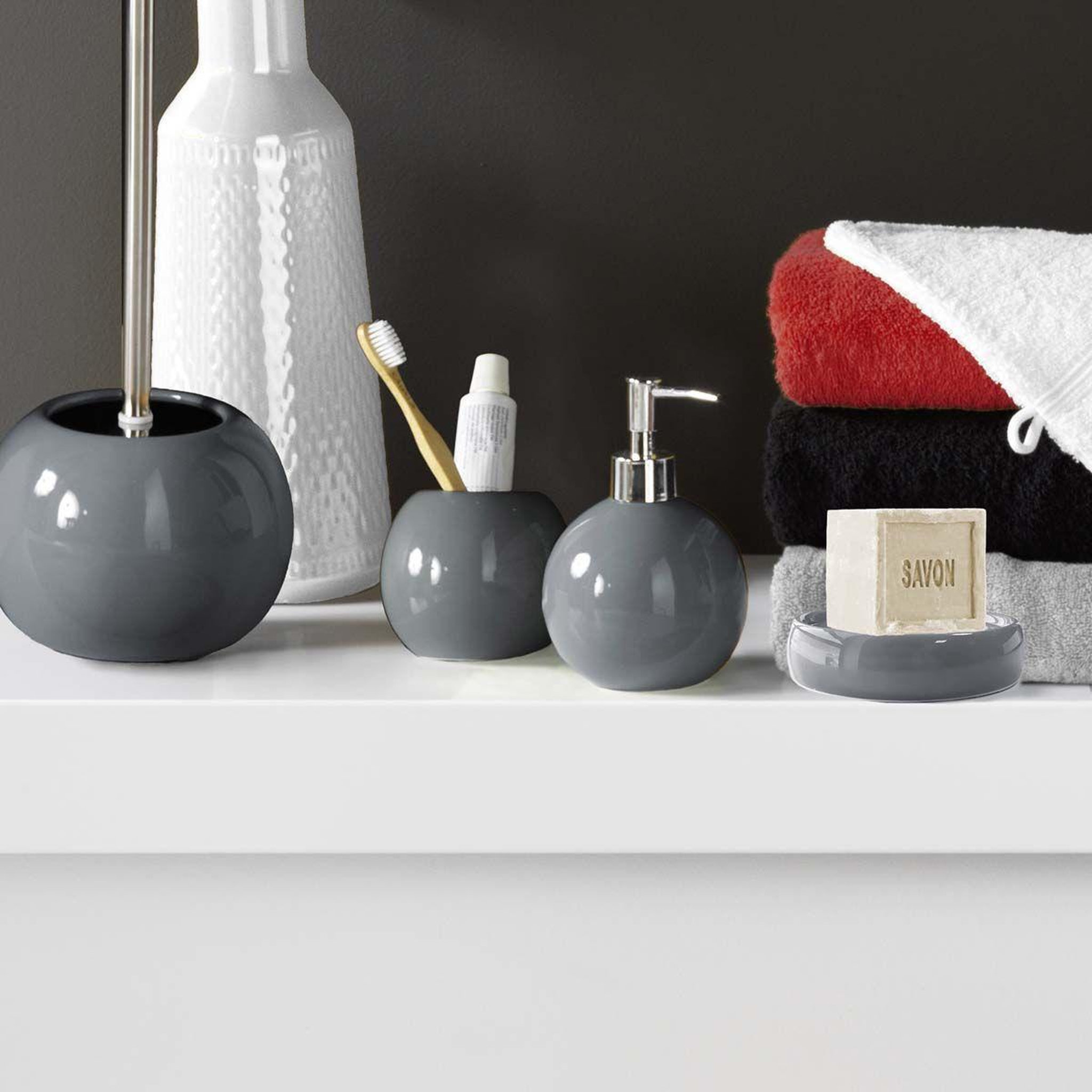 Voir la diapositive 3 : Douceur d'Intérieur Brosse wc design  bullea  37cm anthracite