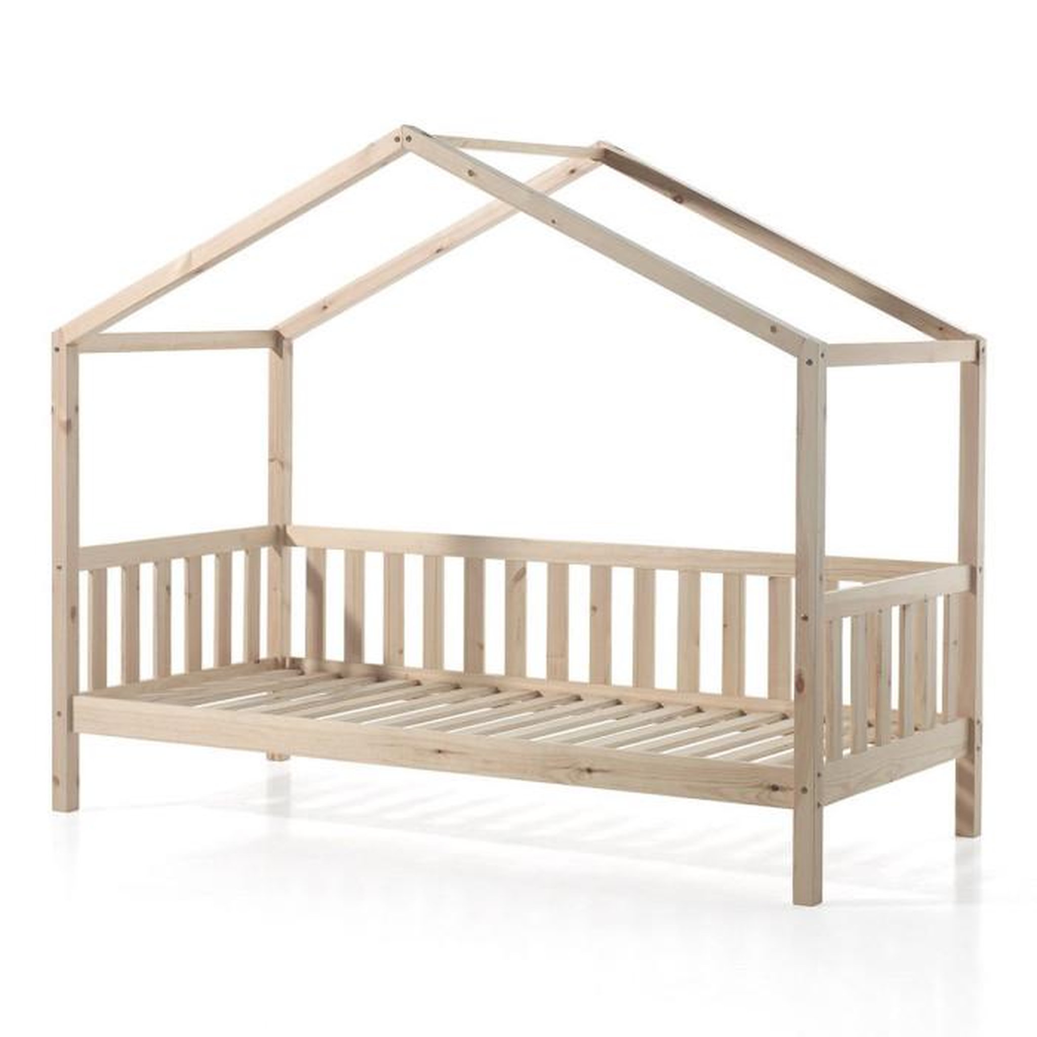 Voir la diapositive 2 : Paris Prix Pack - Lit Enfant, Barrière & Tiroir  Dallas II  90x200cm Naturel